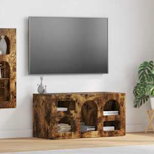 Televizní skříň ELST 80 x 35 x 40 cm Kouřový dub - obrázek 1