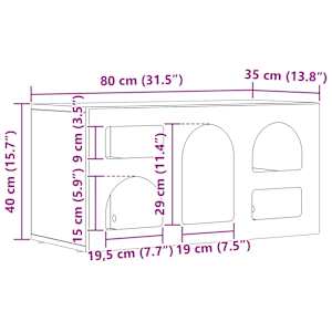 Televizní skříň ELST 80 x 35 x 40 cm Kouřový dub - obrázek 11