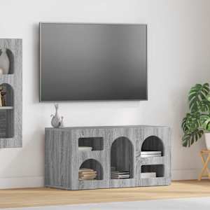 TV omarica Siva Sonoma 80 x 35 x 40 cm Konstruiran les