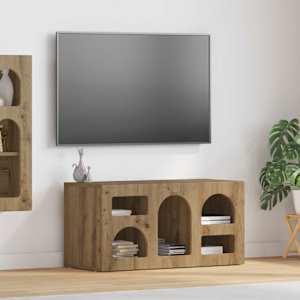 Televizní skříň ELST 80 x 35 x 40 cm Artisanový dub - obrázek 1