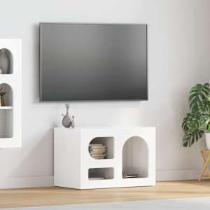 TV omarica Visok sijaj bela 60 x 35 x 40 cm Konstruiran les