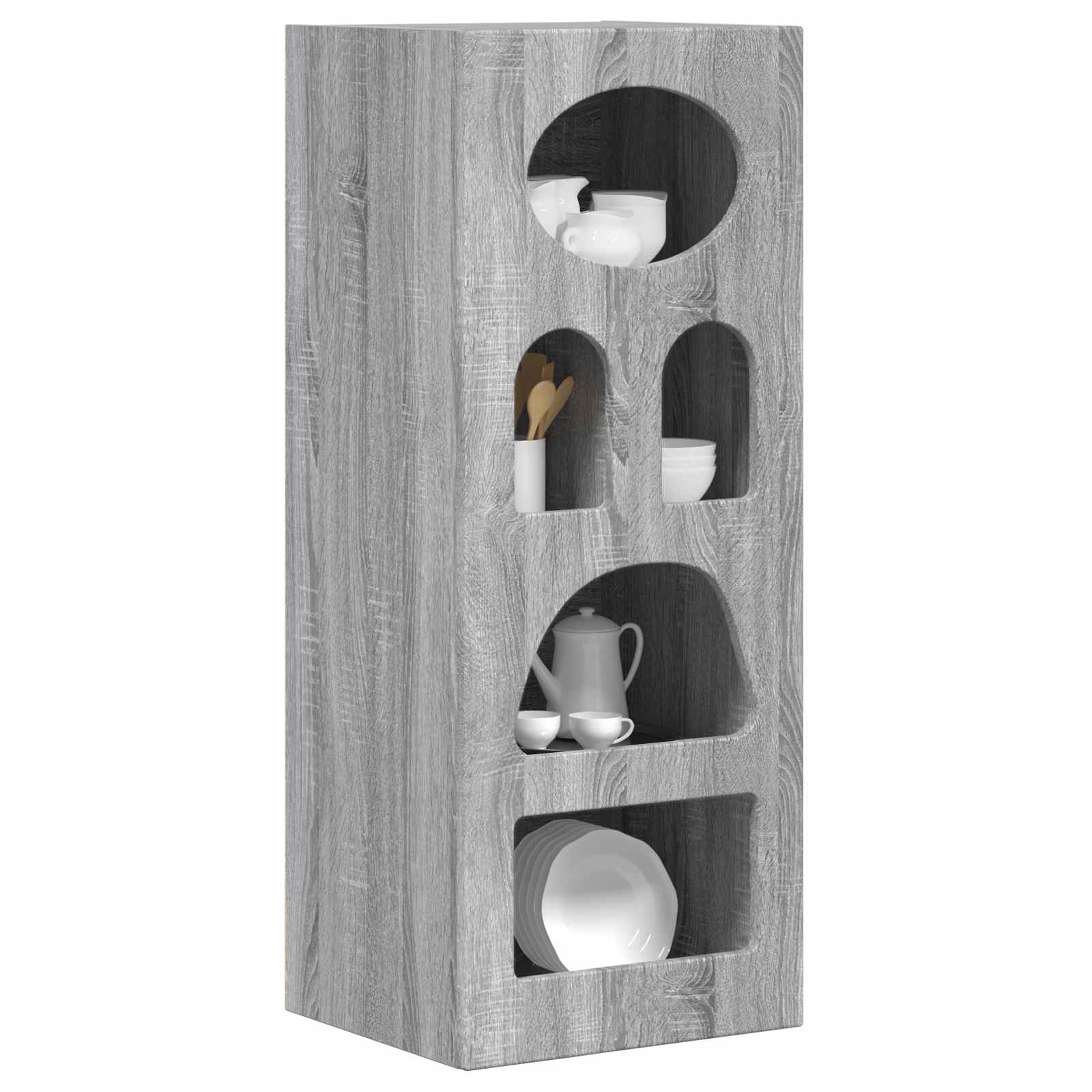 vidaXL Dressoir Grijs Sonoma 40 x 35 x 100,5 cm Bewerkt hout