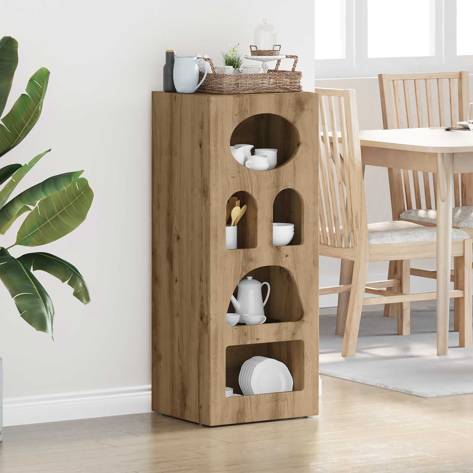 vidaXL Bufet Stejar Artizanal 40 x 35 x 100,5 cm Lemn compozit