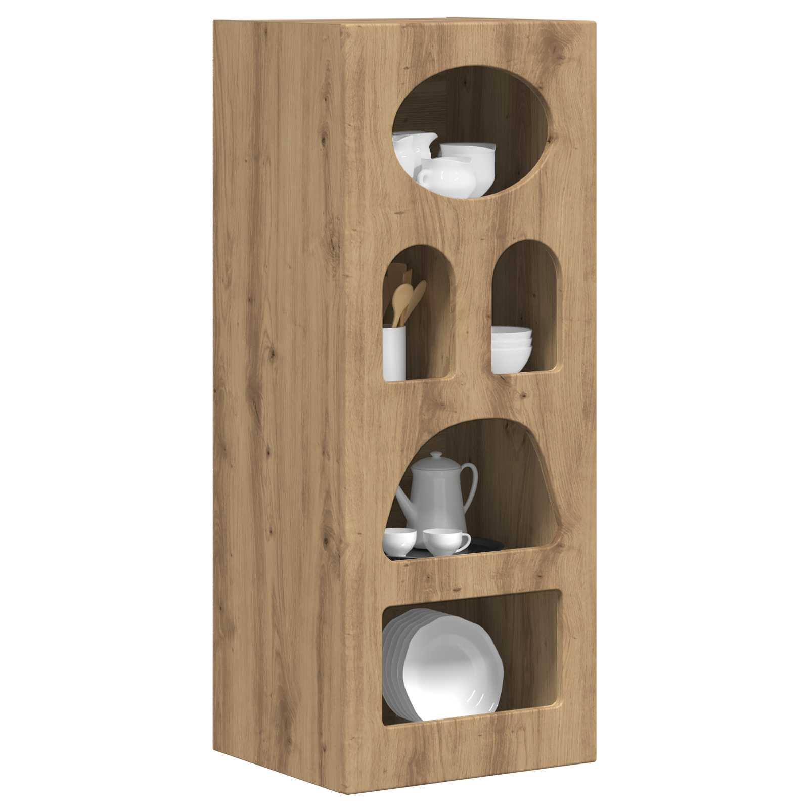 vidaXL Dressoir Artisan Eiken 40 x 35 x 100,5 cm Bewerkt hout