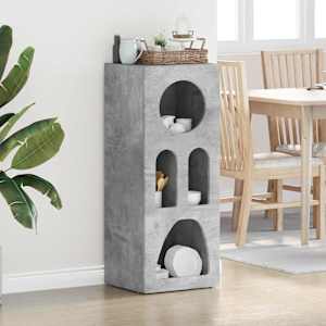 Strani šal Betonsko siva 40 x 35 x 100,5 cm Konstruiran les