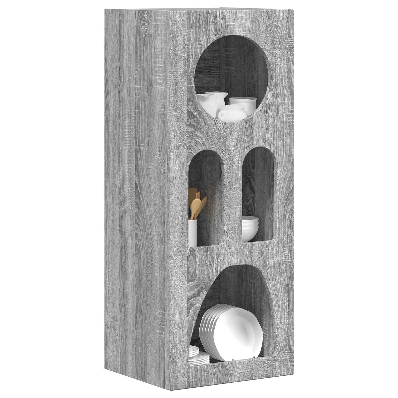 vidaXL Dressoir Grijs Sonoma 40 x 35 x 100,5 cm Bewerkt hout