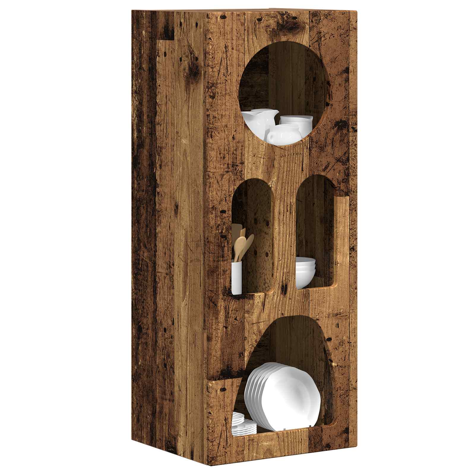 vidaXL Dressoir Oudhout 40 x 35 x 100,5 cm Bewerkt hout