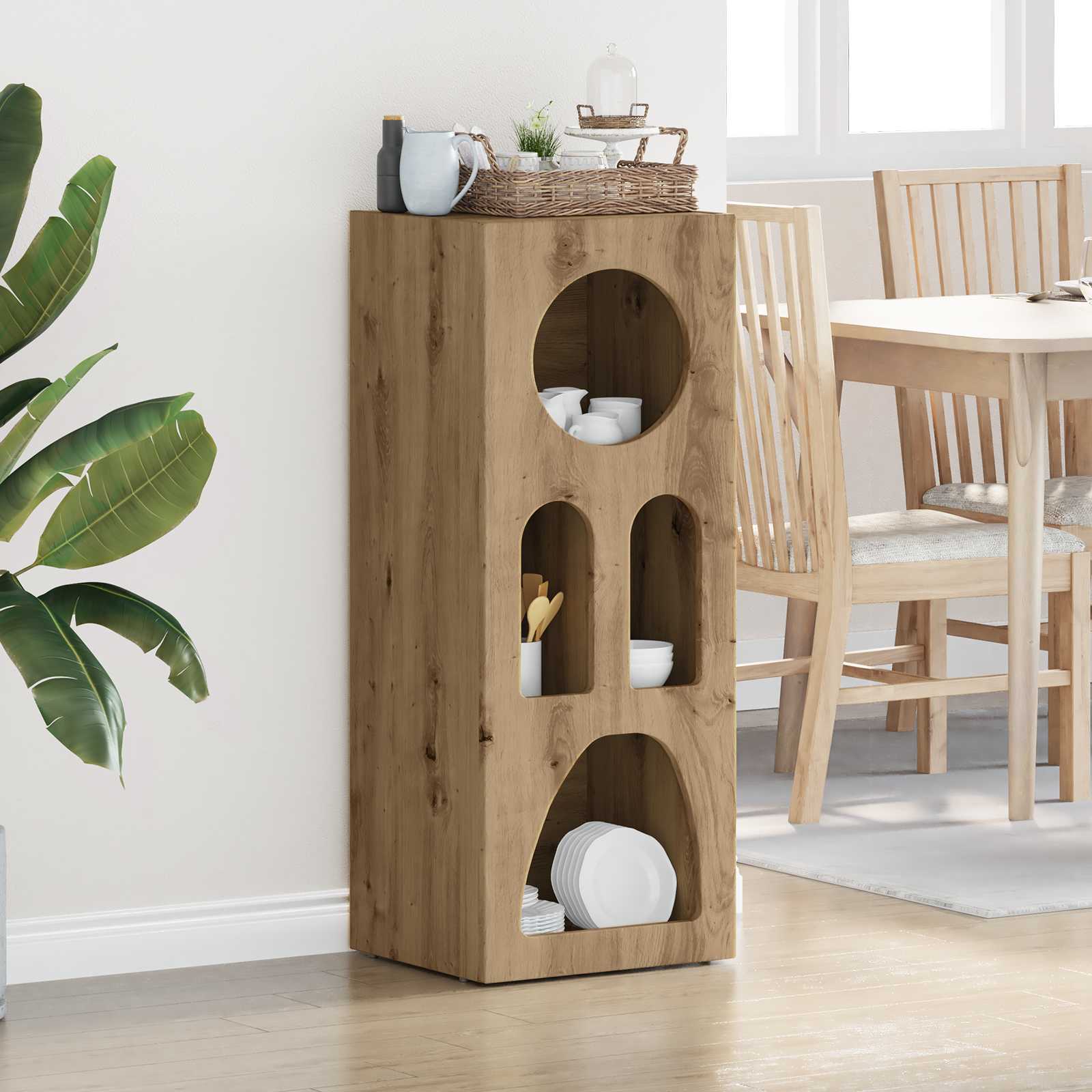 vidaXL Bufet Stejar Artizanal 40 x 35 x 100.5 cm Lemn compozit