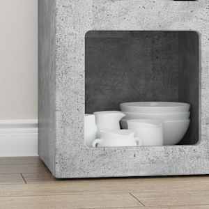 Servírovací skříň ELST Betonově šedá 59 x 35 x 80.5 cm - obrázek 5