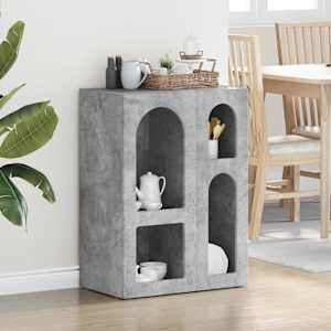 Strani šal Betonsko siva 59 x 35 x 80.5 cm Konstruiran les