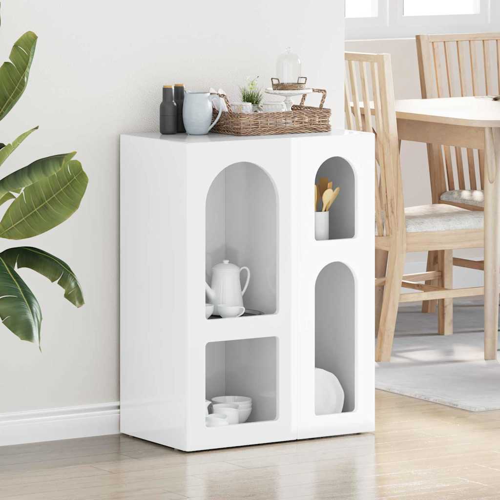 vidaXL Bufet Alb lucios 59 x 35 x 80.5 cm Lemn compozit