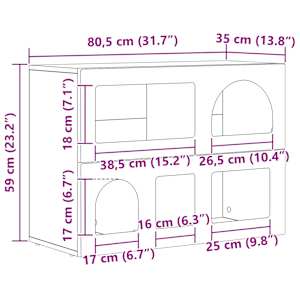 Servírovací skříň ELST Bílá 80.5 x 35 x 59 cm kompozitní dřevo - obrázek 10