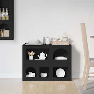 Servírovací skříň ELST Černá 80.5 x 35 x 59 cm kompozitní dřevo - obrázek 4