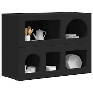 Servírovací skříň ELST Černá 80.5 x 35 x 59 cm kompozitní dřevo - obrázek 3