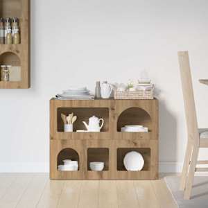 Servírovací skříň ELST Artisanový dub 80.5 x 35 x 59 cm - obrázek 4