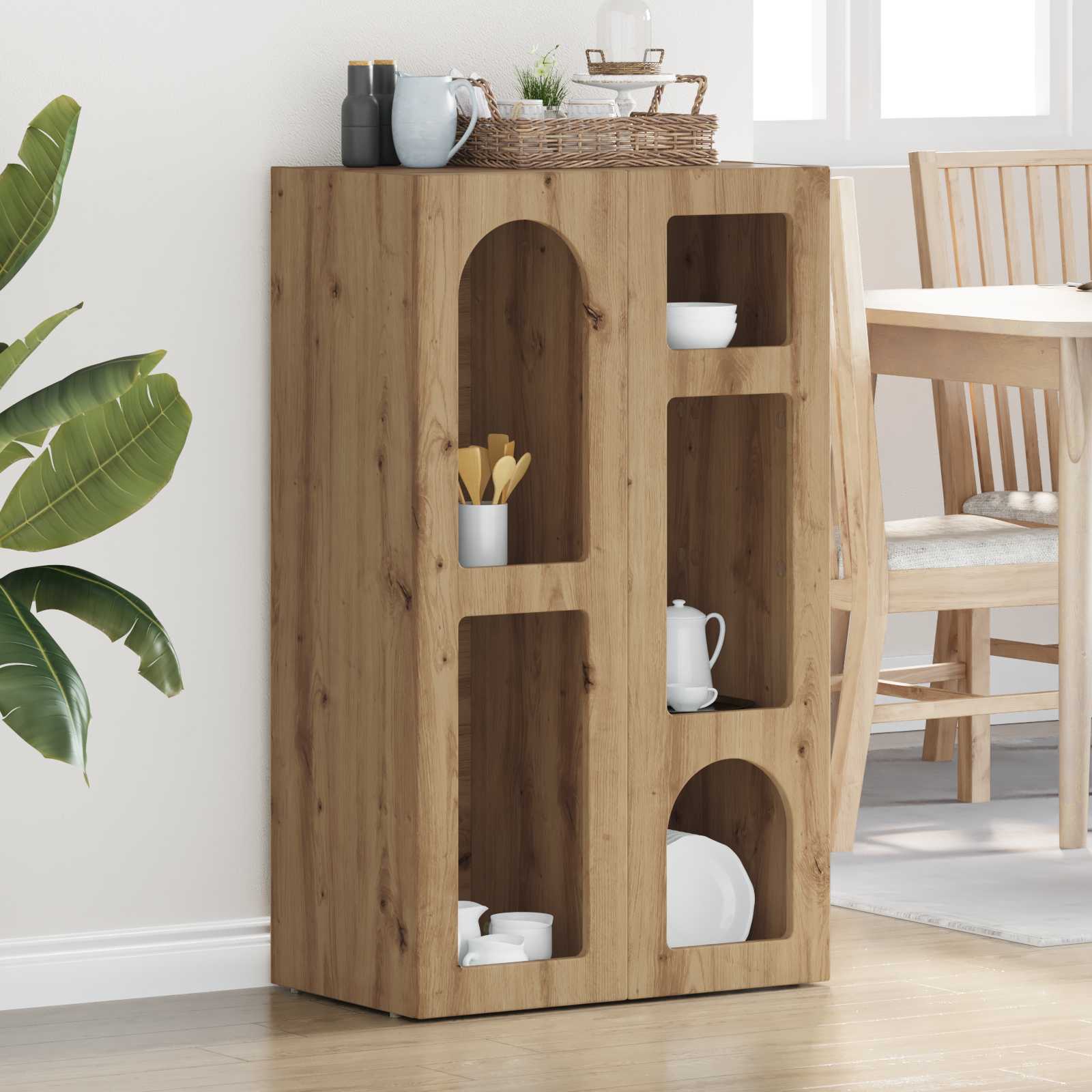 vidaXL Bufet Stejar Artizanal 59 x 35 x 100,5 cm Lemn compozit