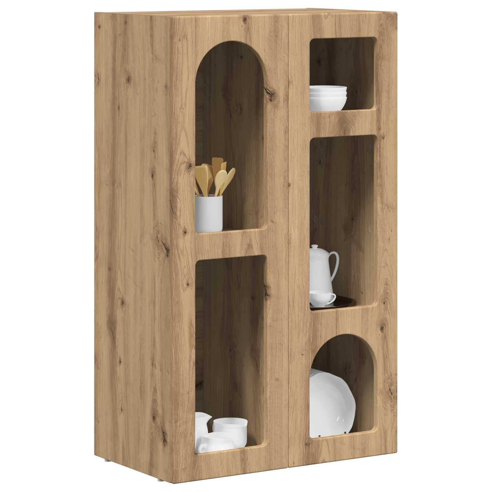 vidaXL Dressoir Artisan Eiken 59 x 35 x 100,5 cm Bewerkt hout