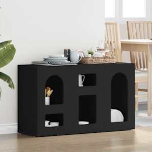 Servírovací skříň ELST Černá 100 x 35 x 59 cm kompozitní dřevo - obrázek 1