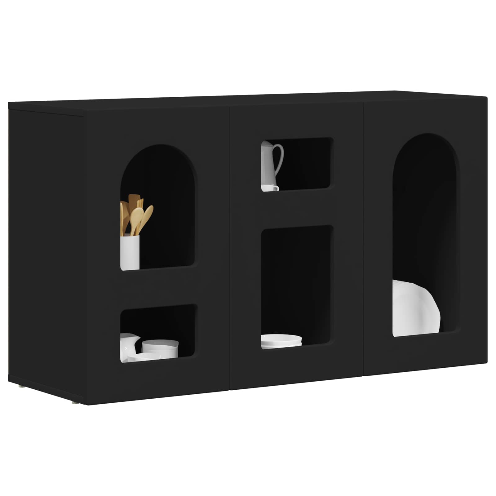 vidaXL Dressoir Zwart 100 x 35 x 59 cm Bewerkt hout