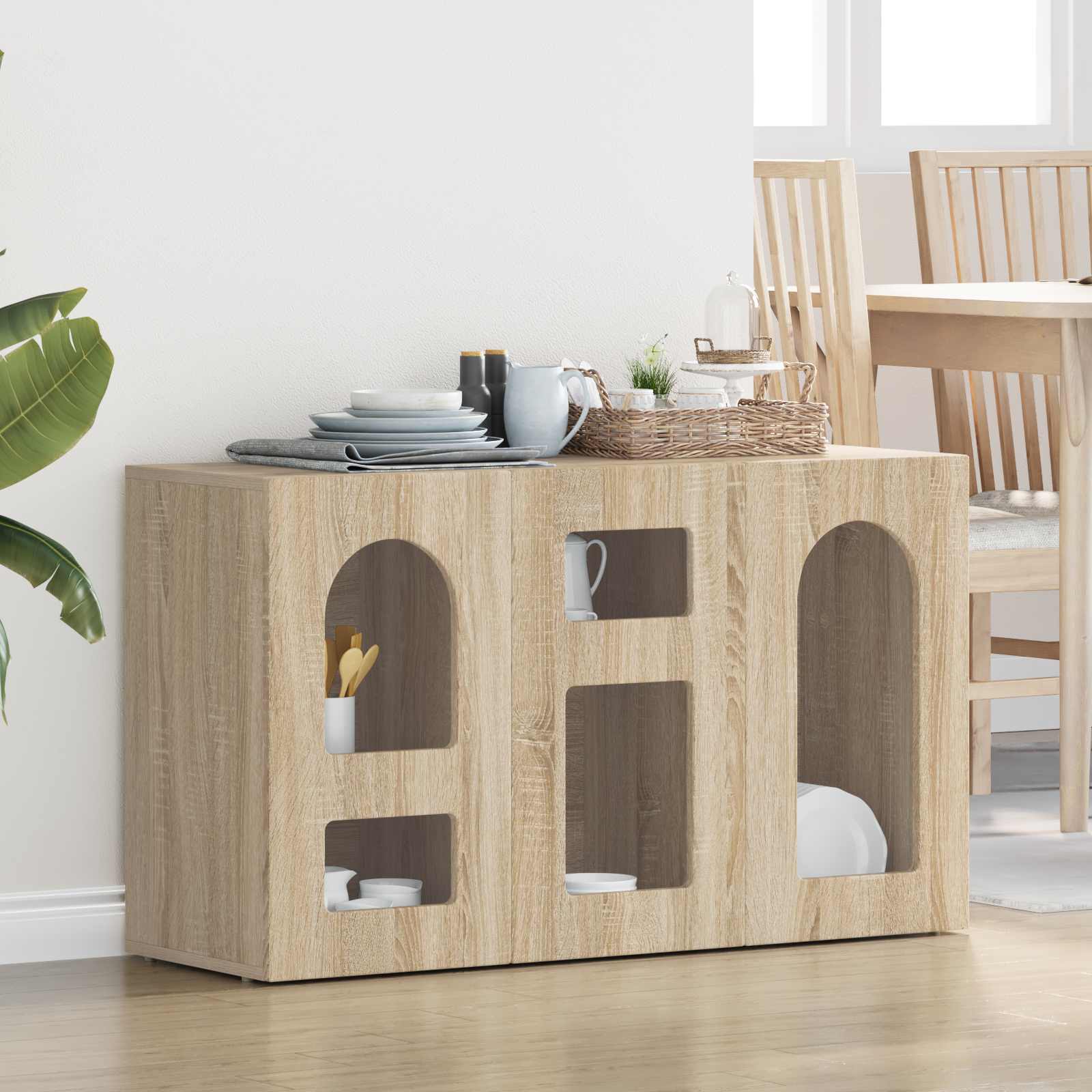 vidaXL Bufet Stejar Sonoma 100 x 35 x 59 cm Lemn compozit