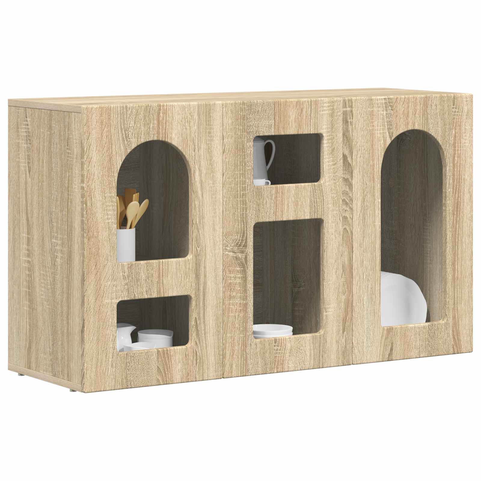 vidaXL Dressoir Sonoma Eiken 100 x 35 x 59 cm Bewerkt hout