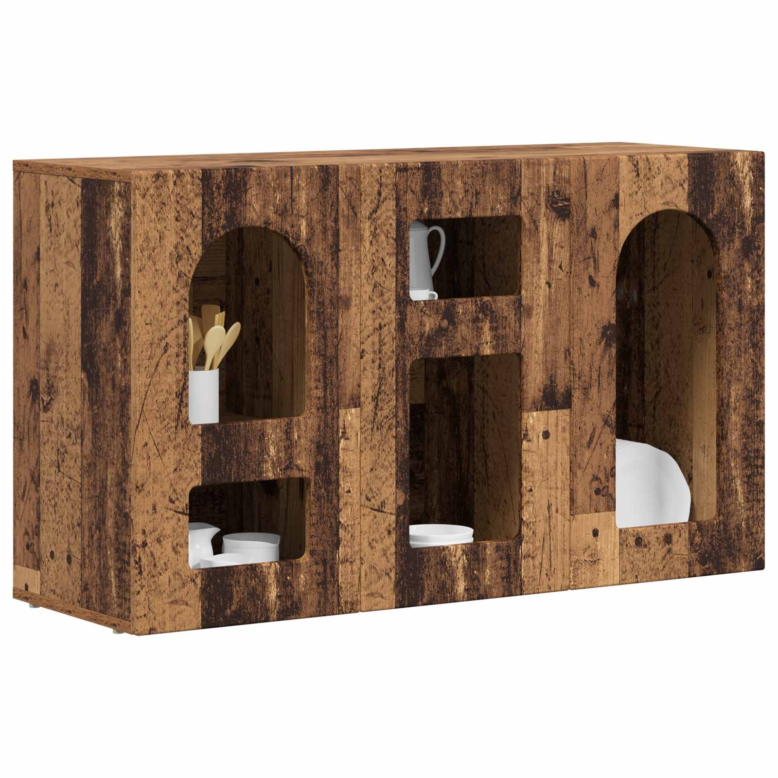 vidaXL Dressoir Oudhout 100 x 35 x 59 cm Bewerkt hout