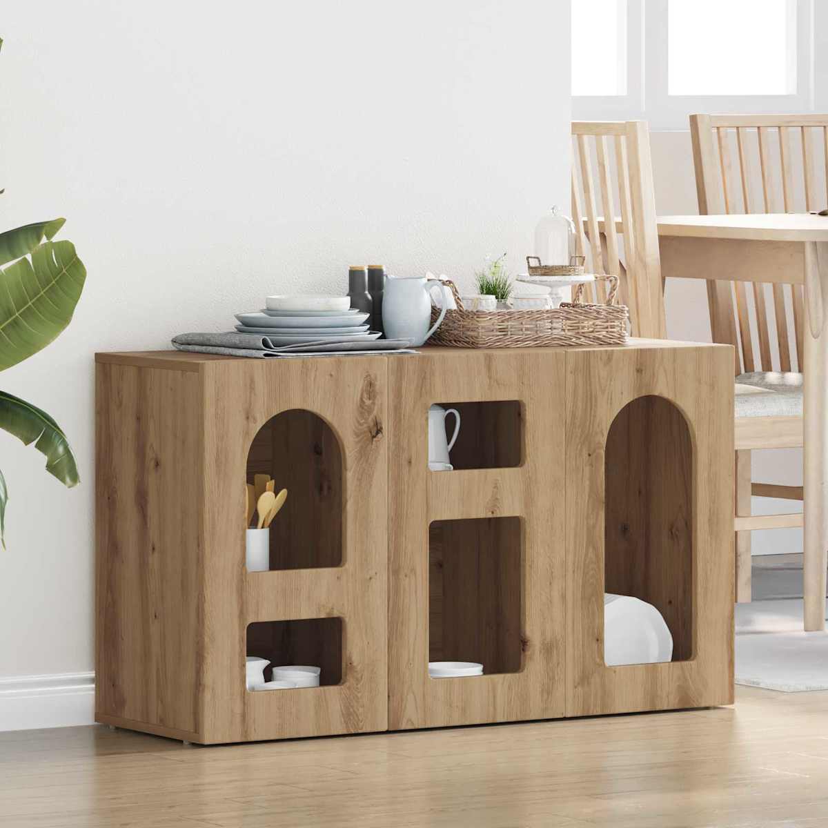 Sideboard ELST 100 x 35 x 59 cm Konstrueret træ