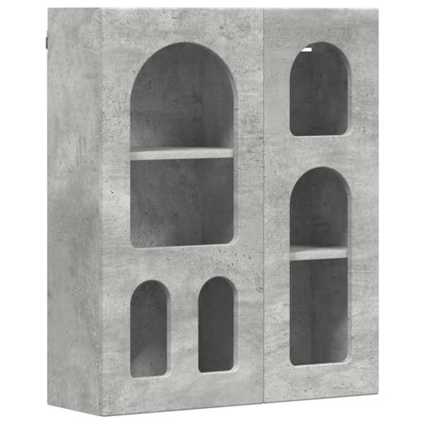 vidaXL Seinakapp riiuliga ELST Betoonhall 59 x 20 x 71,5 cm Tehispuit