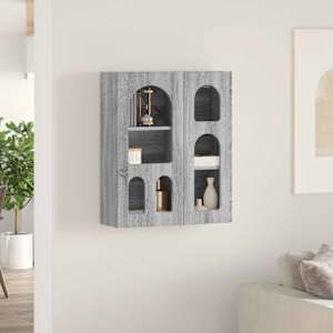 Závěsná skříňka s policí ELST Šedý Sonoma 59 x 20 x 71,5 cm - obrázek 4