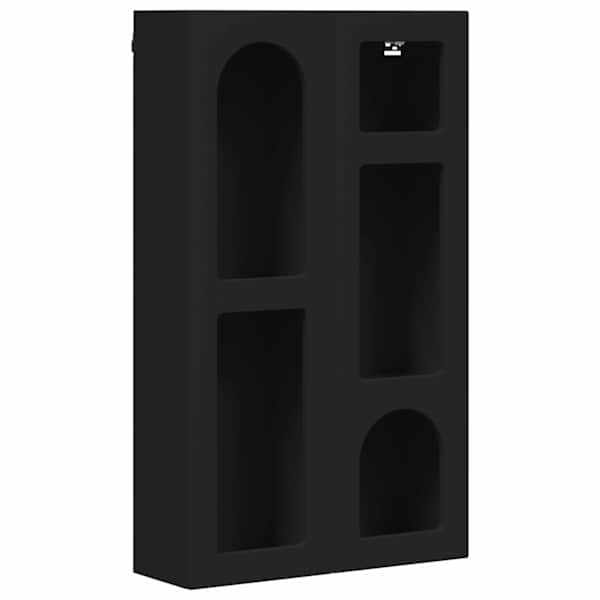 vidaXL Seinakapp riiuliga ELST Must 59 x 20 x 100 cm Tehispuit