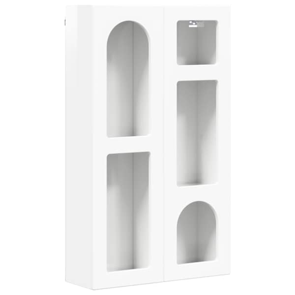 vidaXL Seinakapp ELST K&otilde;rgl&auml;ikega valge 59 x 20 x 100 cm Tehispuit