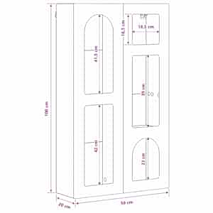 Závěsná skříňka ELST Bílá s vysokým leskem 59 x 20 x 100 cm - obrázek 13