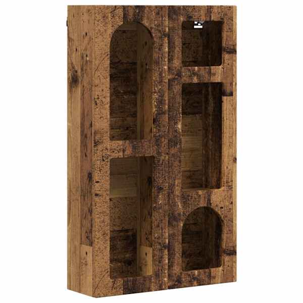 vidaXL Seinakapp riiuliga ELST Vana puit 59 x 20 x 100 cm Tehispuit