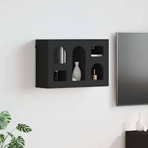 Viseča omarica s polico Črna 60 x 20 x 40 cm Konstruiran les