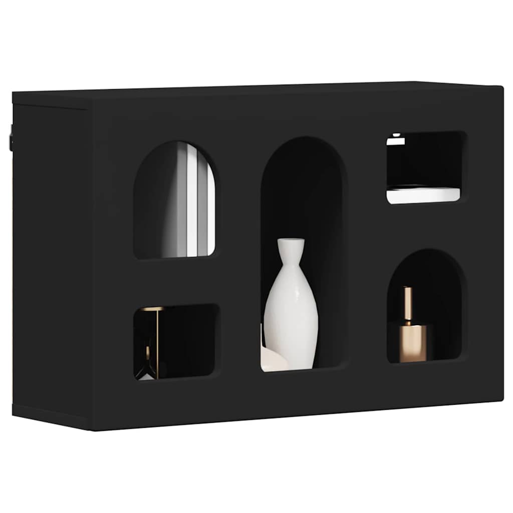 Thumbnail - vidaXL Hängeschrank mit Regal Schwarz 60 x 20 x 40 cm Holzwerkstoff