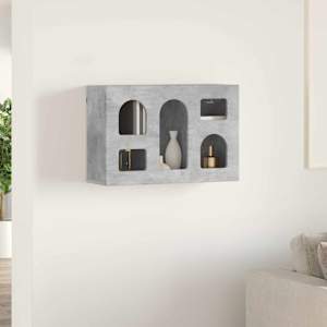 Viseča omarica Betonsko siva 60 x 20 x 40 cm Konstruiran les