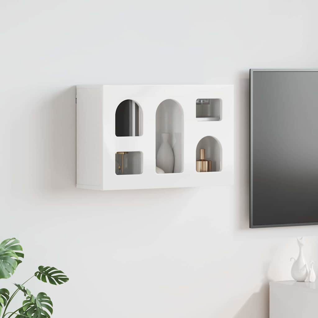 vidaXL Hängeschrank Hochglanz Weiß 60 x 20 x 40 cm Holzwerkstoff