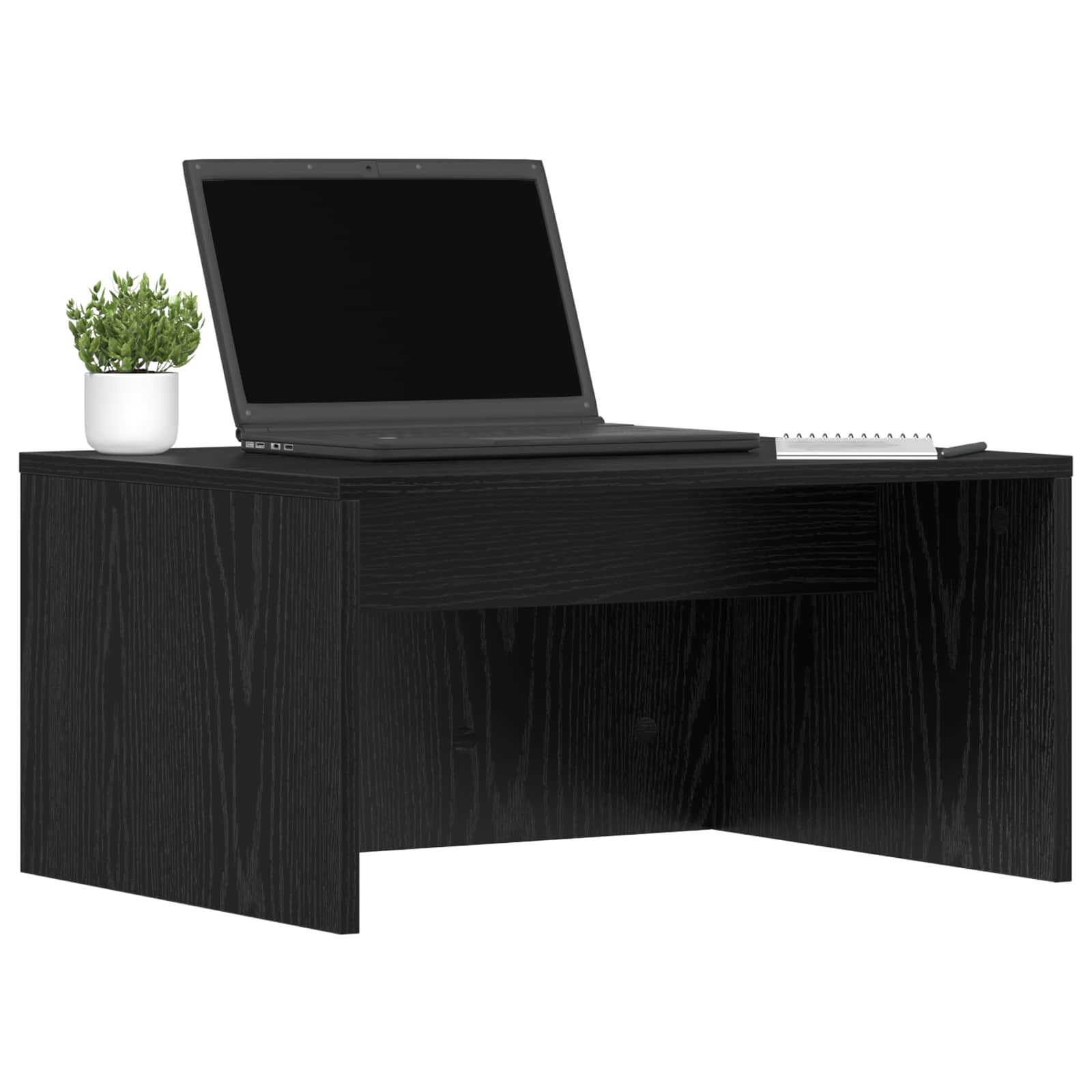 vidaXL Aan de muur bevestigd bureau Zwart Eiken 60 x 45 x 30 cm