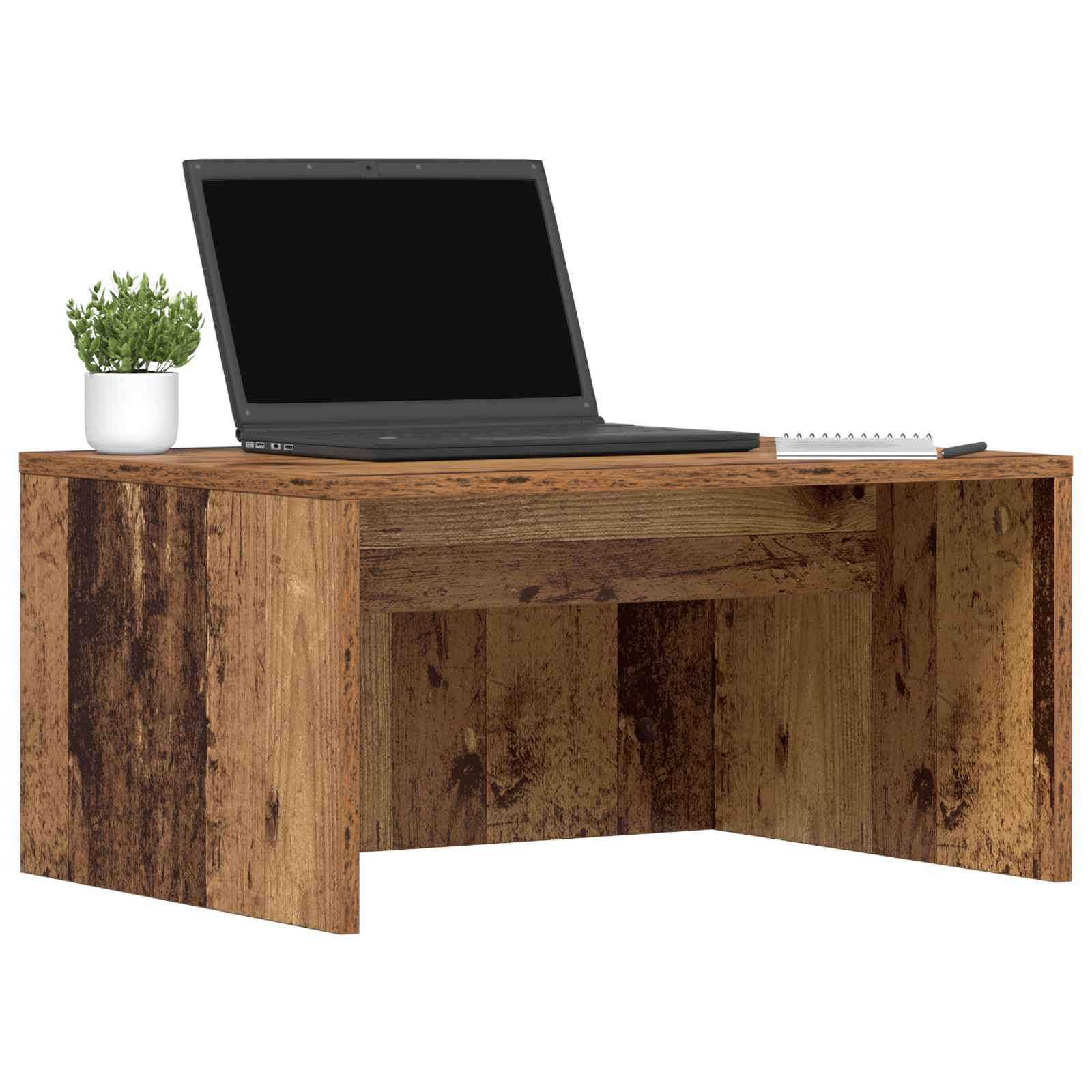 vidaXL Aan de muur bevestigd bureau Oud Hout 60 x 45 x 30 cm