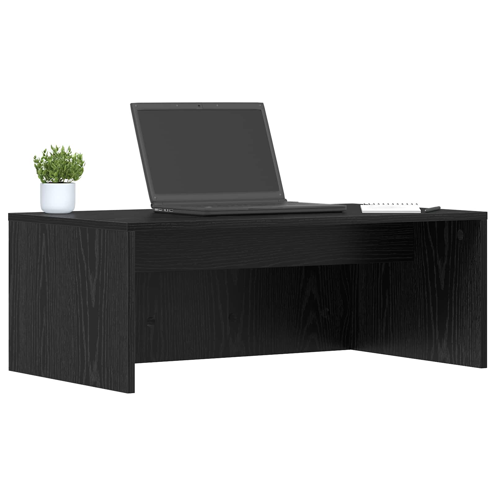 vidaXL Aan de muur bevestigd bureau Zwart Eiken 80 x 45 x 30 cm