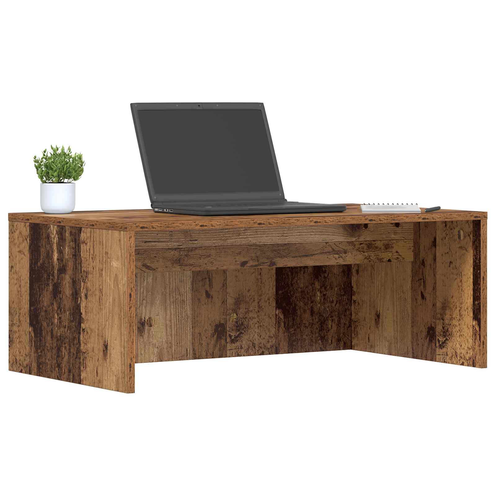 vidaXL Aan de muur bevestigd bureau Oud Hout 80 x 45 x 30 cm