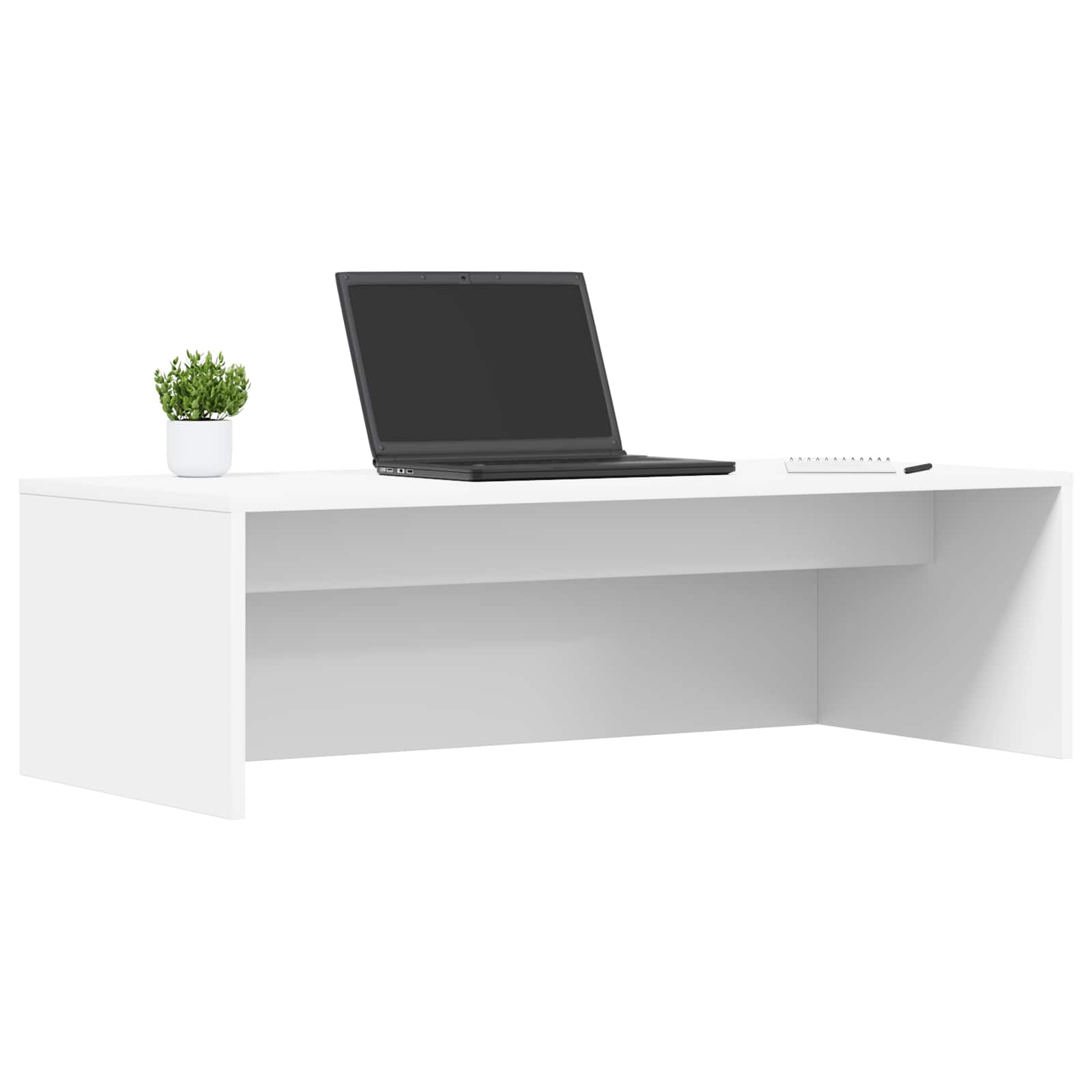 vidaXL Aan de muur bevestigd bureau Wit 100 x 45 x 30 cm Bewerkt hout