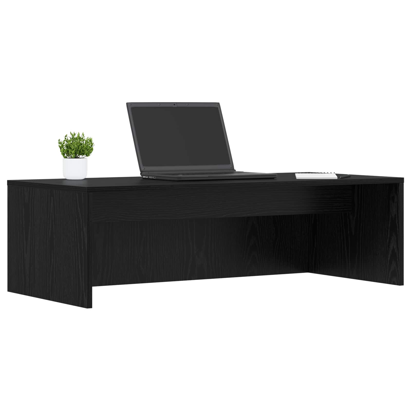 vidaXL Aan de muur bevestigd bureau Zwart Eiken 100 x 45 x 30 cm
