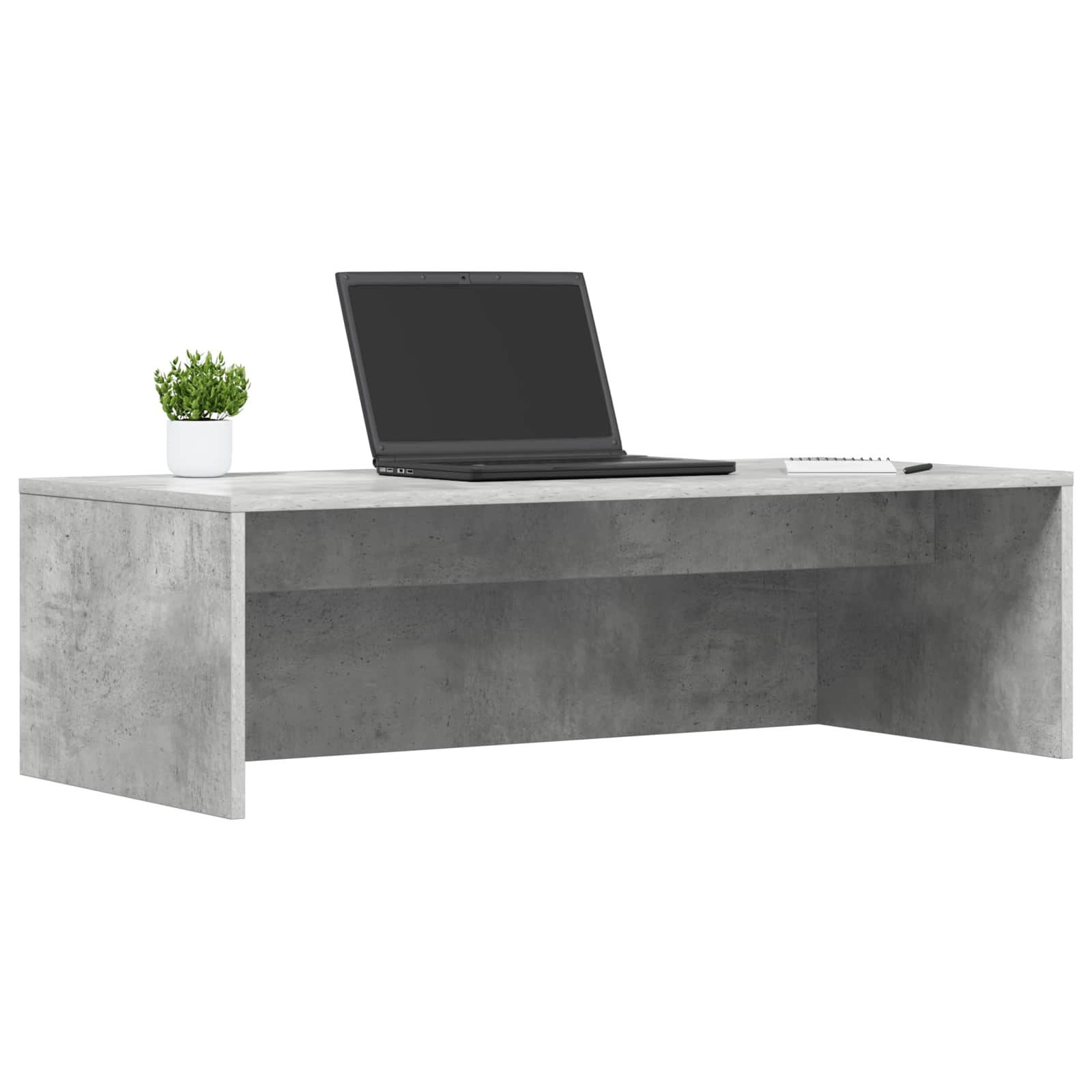 vidaXL Aan de muur bevestigd bureau Beton Grijs 100 x 45 x 30 cm