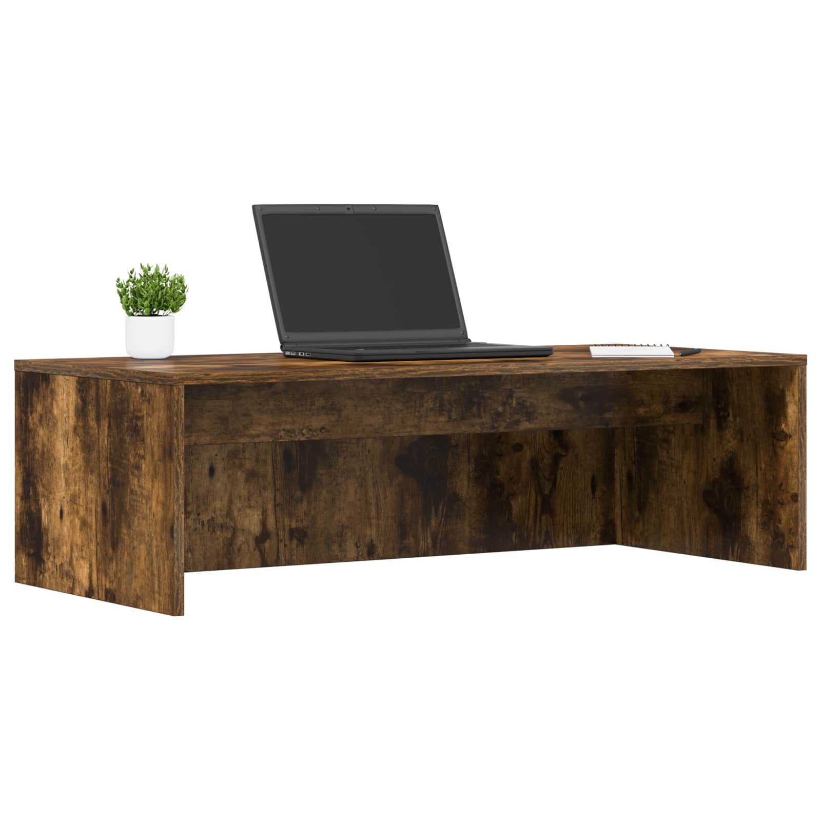 vidaXL Aan de muur bevestigd bureau Gerookt eiken 100 x 45 x 30 cm
