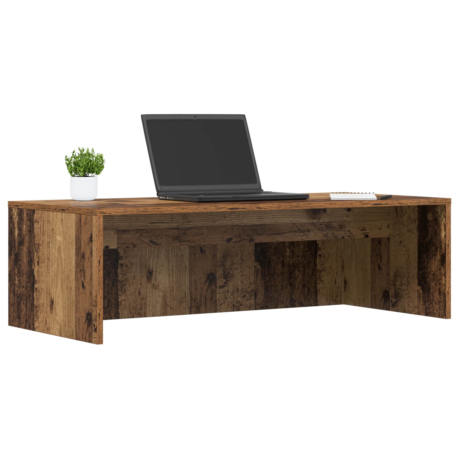 vidaXL Aan de muur bevestigd bureau Oud Hout 100 x 45 x 30 cm
