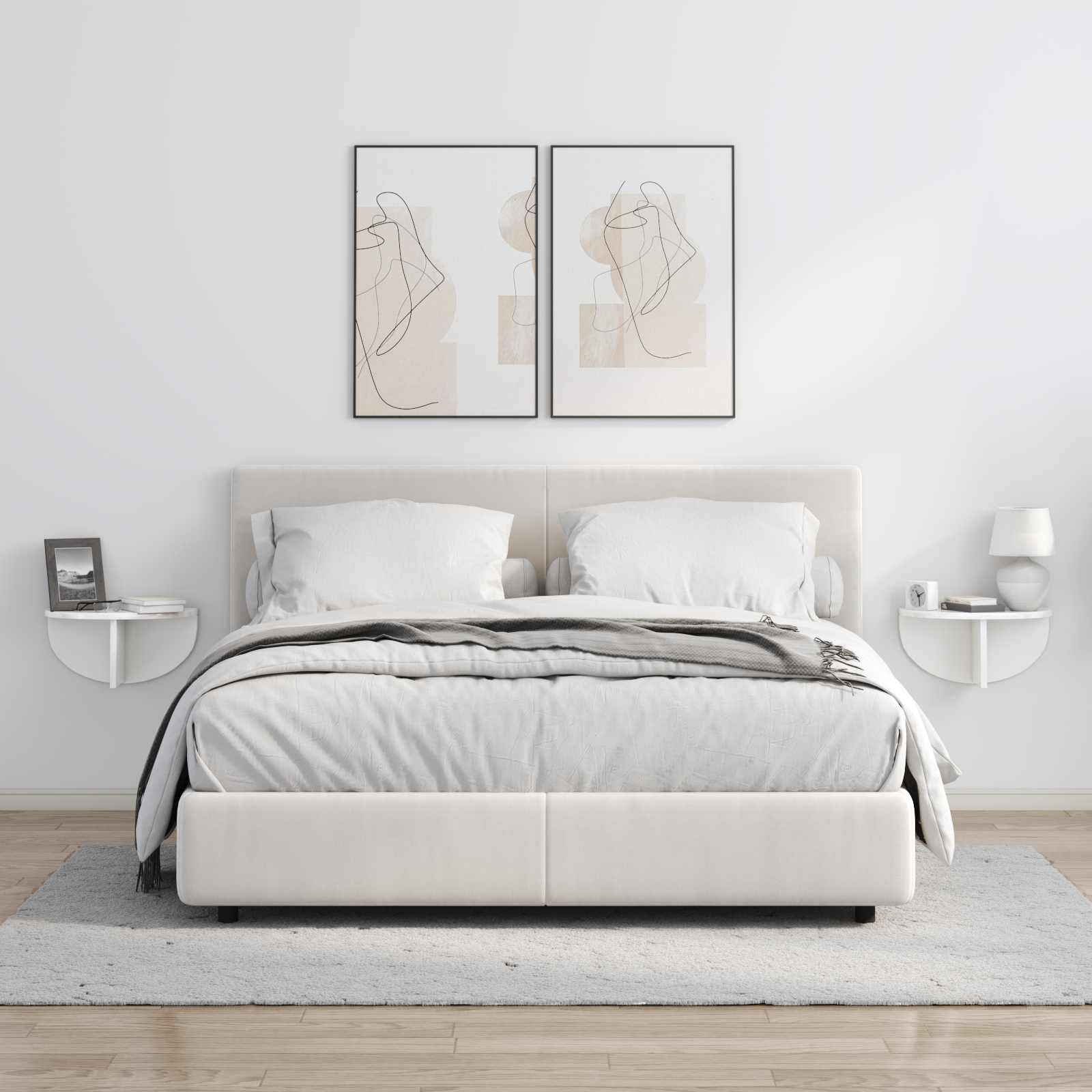 Seinähylly Korkean kiillon valkoinen 38 x 19 x 19 cm - Image 4