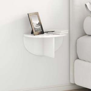 Stenska polica 2 pcs Visok sijaj bela 38 x 19 x 19 cm