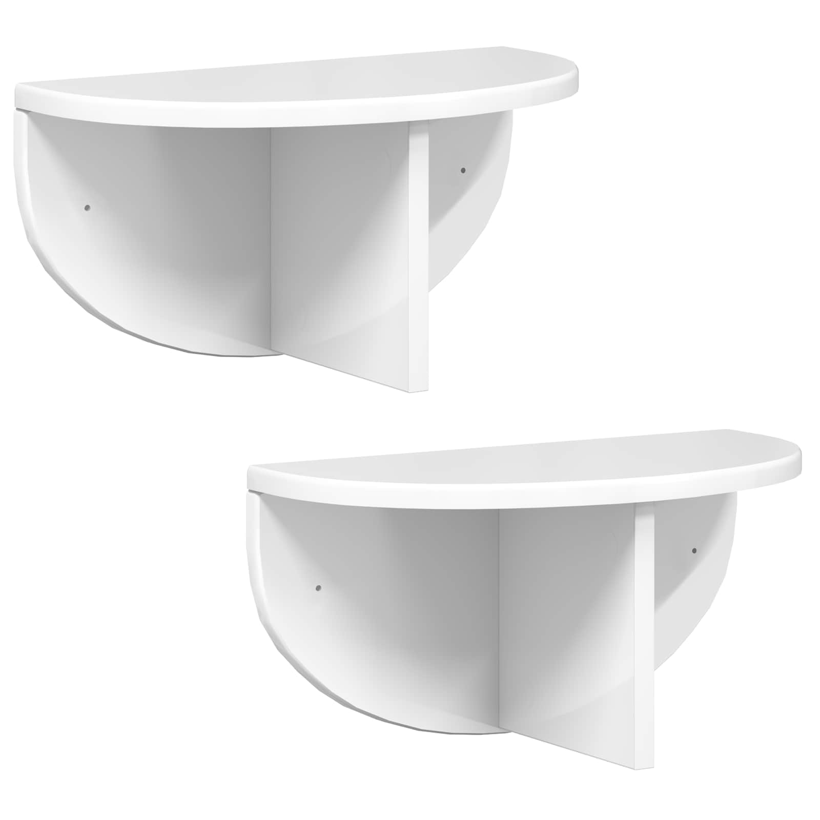 Thumbnail - vidaXL Wandregal 2 pcs Hochglanz Weiß 38 x 19 x 19 cm Holzwerkstoff