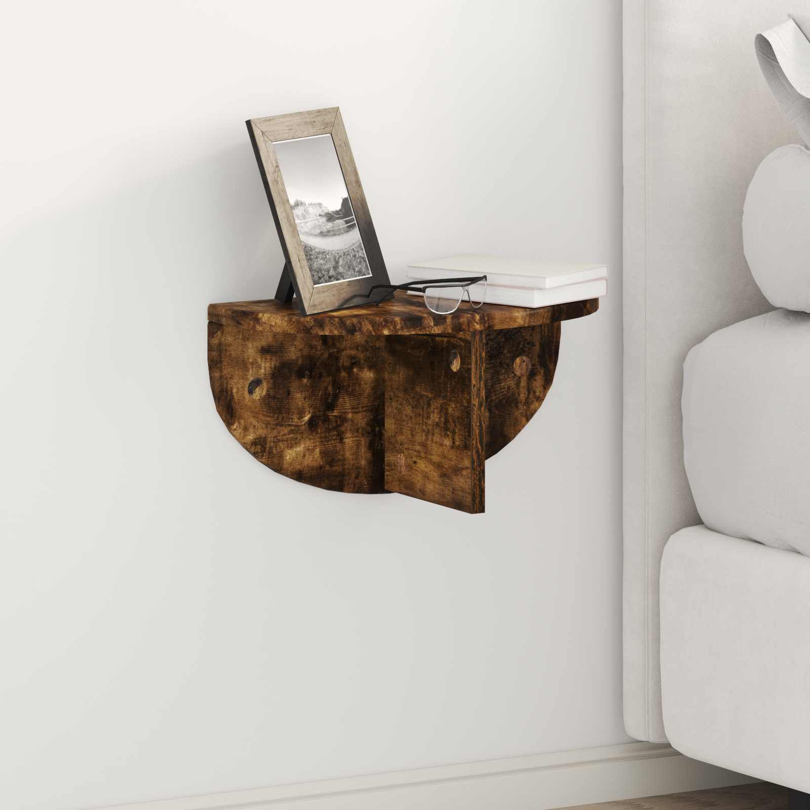 vidaXL Raft de perete Stejar fumuriu 38 x 19 x 19 cm Lemn compozit